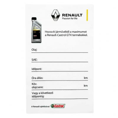 Castrol - Renault GTX olajcsere cmke, ntapads CASTROL